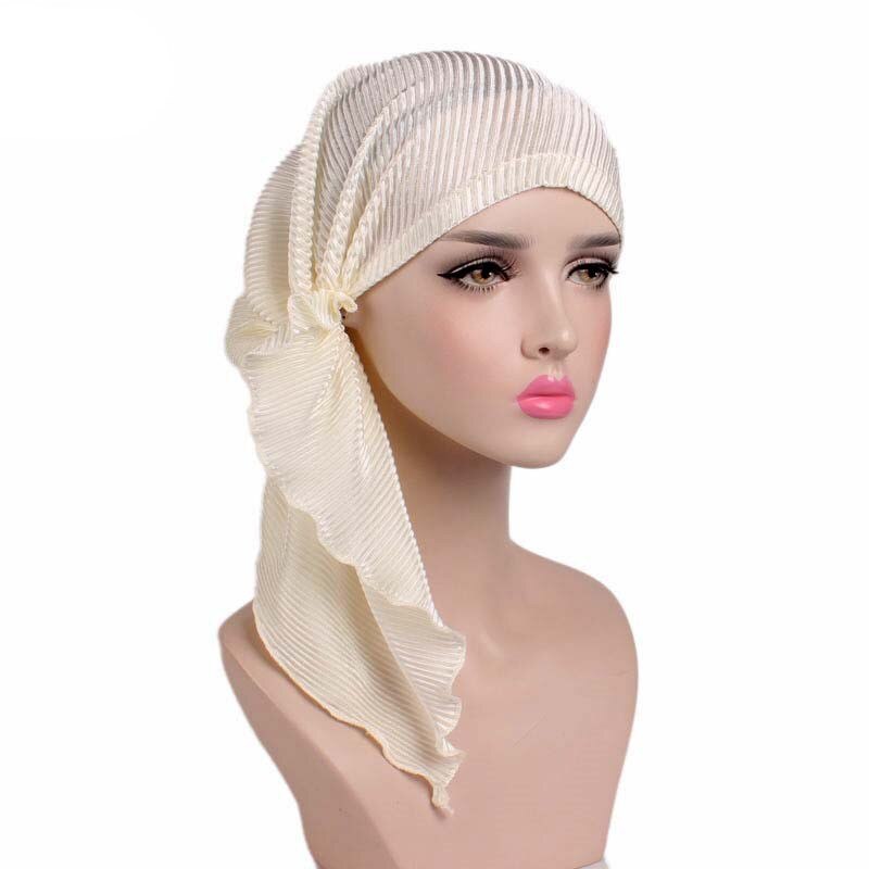 Moslims vrouwen ruches tulband hoed hoofddoek kanker chemo mutsen chemotherapie petten bandana hoofddeksels hoofddoek haaruitval bedekking