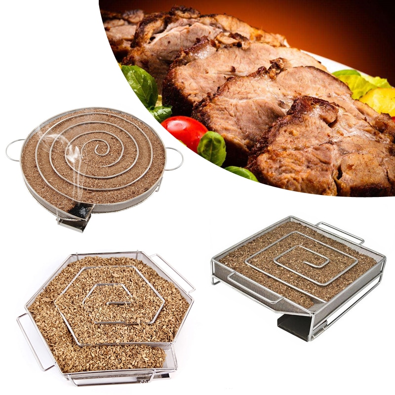 Shenhong kall rökgenerator camping kött bacon fisk grill rostfritt stål grillverktyg pellets rökbricka baktillbehör