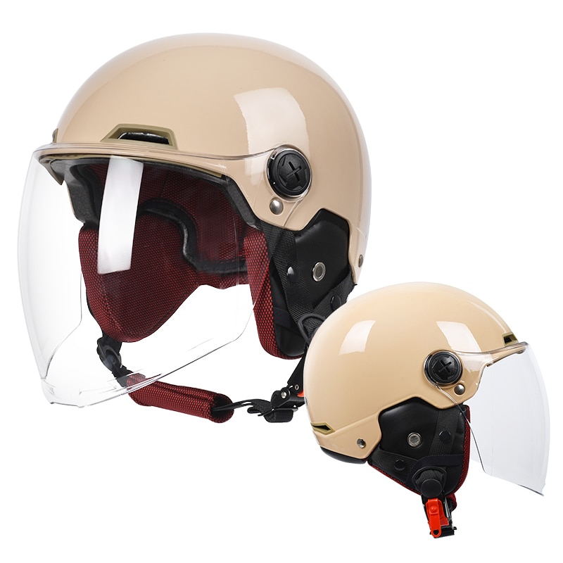 YEMA-medio casco de motocicleta Vintage para hombre y mujer, protector de seguridad para Moto eléctrica y ciclismo