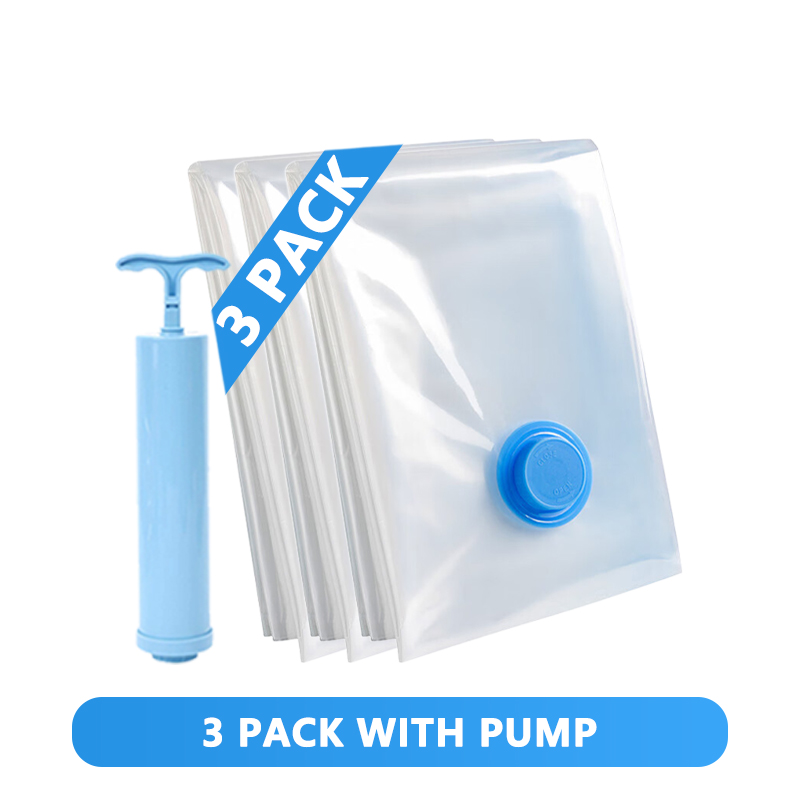 Sacchetto sottovuoto per vestiti, sacchetto sottovuoto con pompa, elementi essenziali per il viaggio, sacchetti salvaspazio per trapani, coperte, organizer per riporre oggetti: M. / giallo