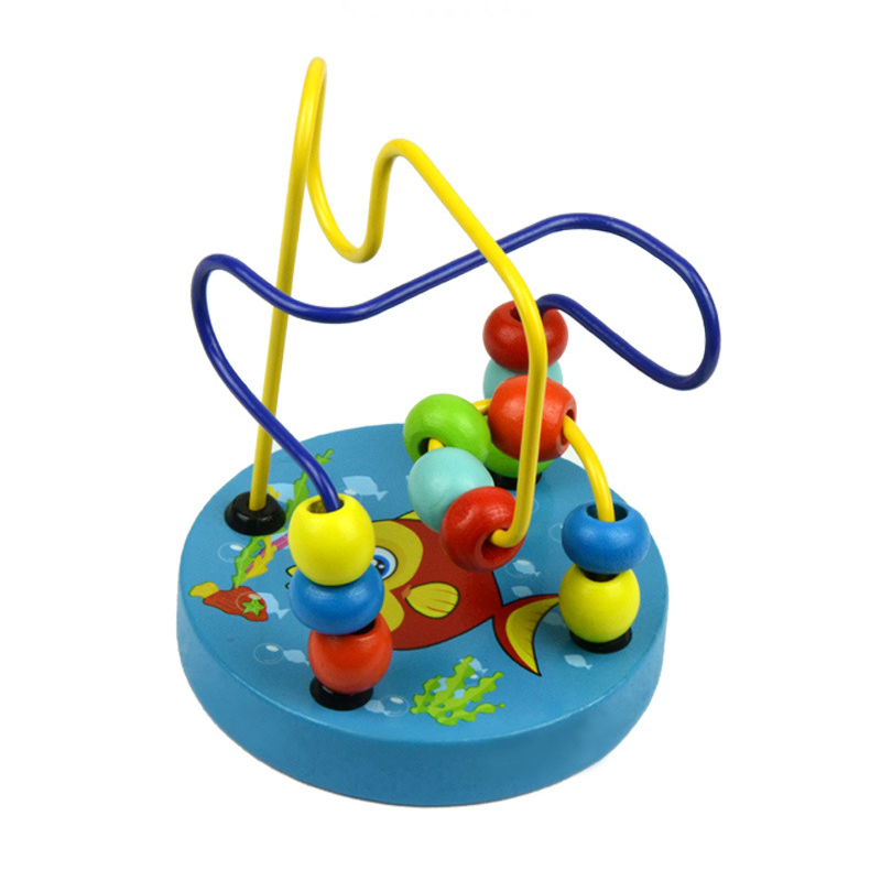 Bambini Montessori Matematica Giocattoli di Piccole Dimensioni In Legno Cerchi Bead Wire Maze Roller Coaster di Attività In Età Prescolare Bambino Apprendimento Giocattolo Educativo: Fish-WT033C