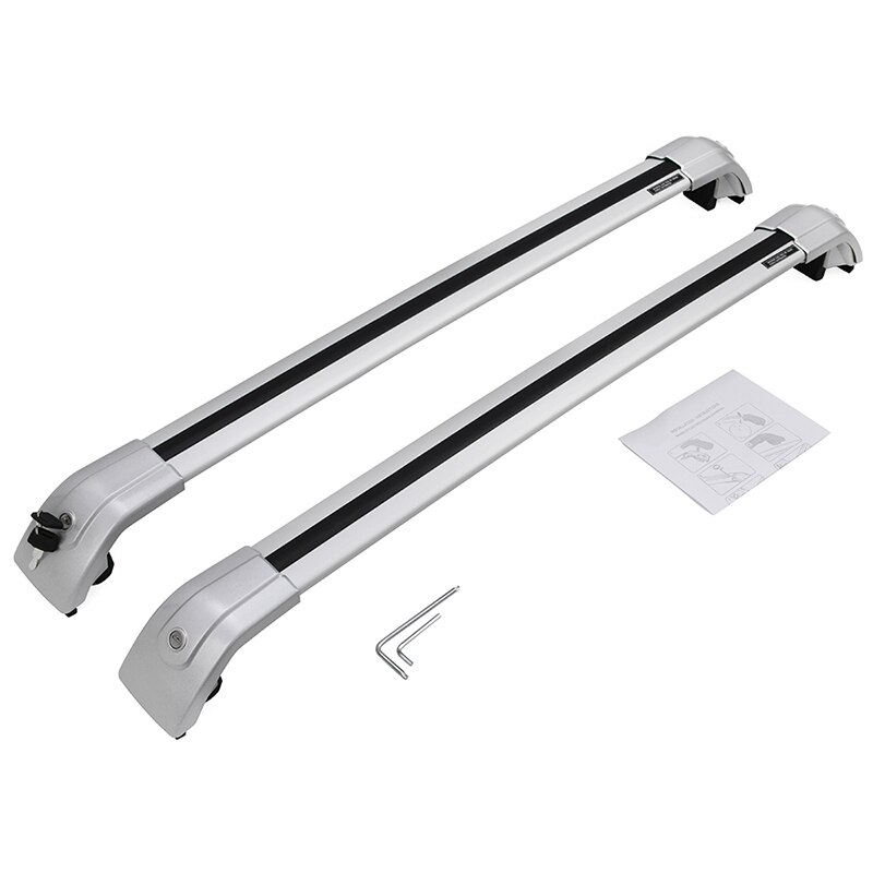 Supply 2PCS SUV Car Aluminum Alloy Side Bars Cross Rails Roof Rack Luggage Carrier Crossbar Fit For No Gap Between Rail And Roof
