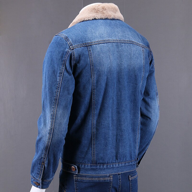 Vinter meget varm slankt mærke denim jakke herre jakke og frakker herre jakke tykt outwear mandlige cowboy s -4xl
