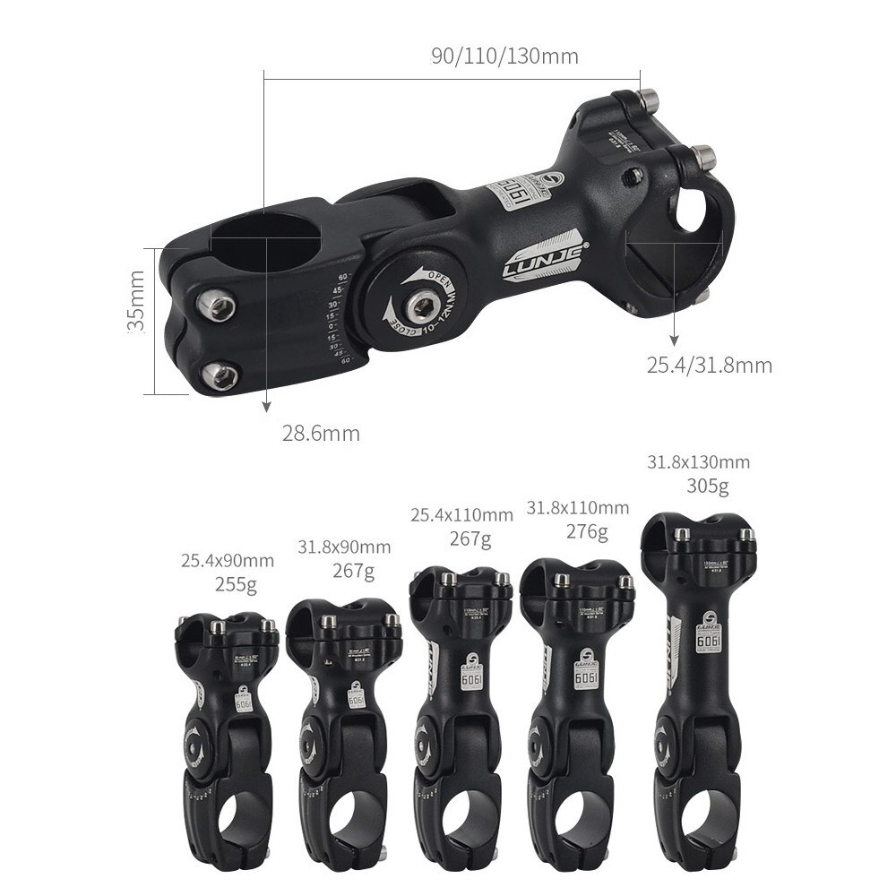LUNJE Mtb lenker vorbau 60 Höer Erzähler für 1/1,25 zoll Lenker Vorbau für Straße Stadt-Fahrrad Fahrrad teil aufstieg Verlängerung