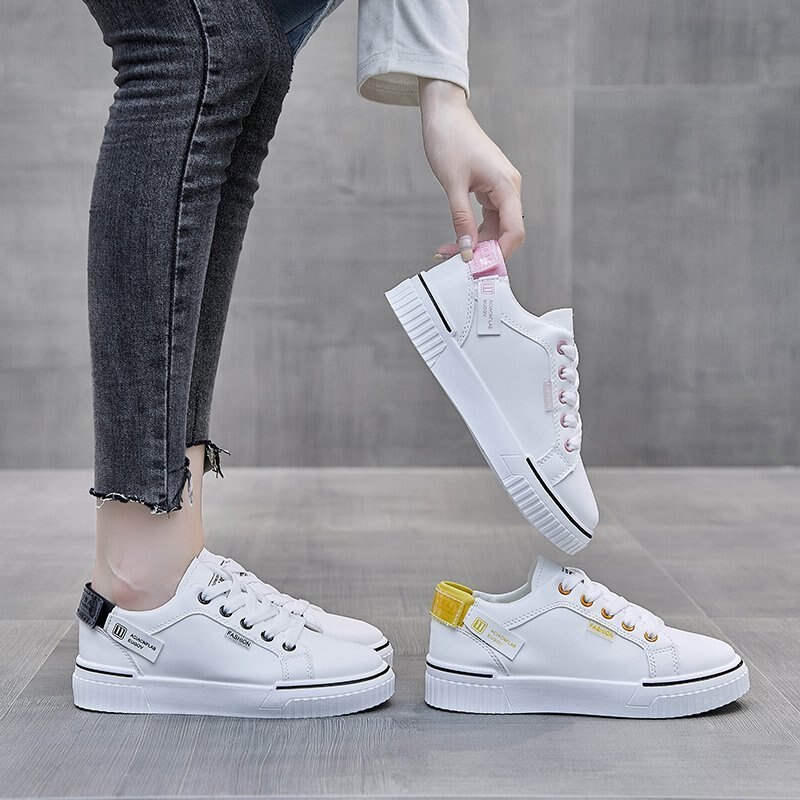 Breathable thick soled shoes women's sports shoes women's leisure student running shoes Girls All-match flat sneakers
