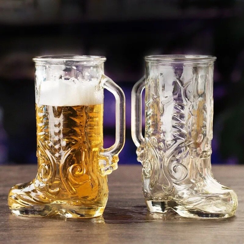600Ml Boot Vorm Bier Bril Transparante Glazen Beker Met Handvat Sap Cup Bar Club Party Drinkware Bier mokken