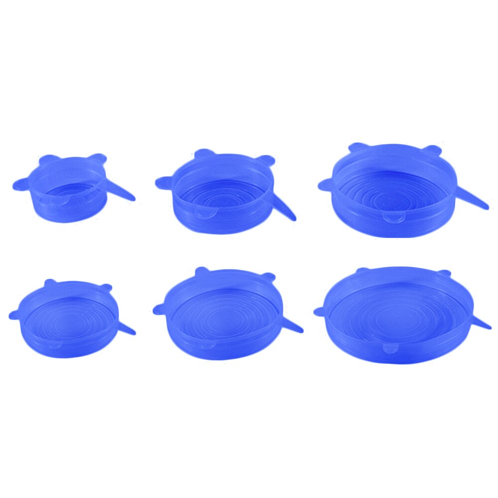 6 Stks/set Siliconen Deksels Duurzaam Herbruikbare Voedsel Opslaan Cover Hittebestendige Past Alle Maten En Vormen Van Containers Voor Keuken gereedschap: 01