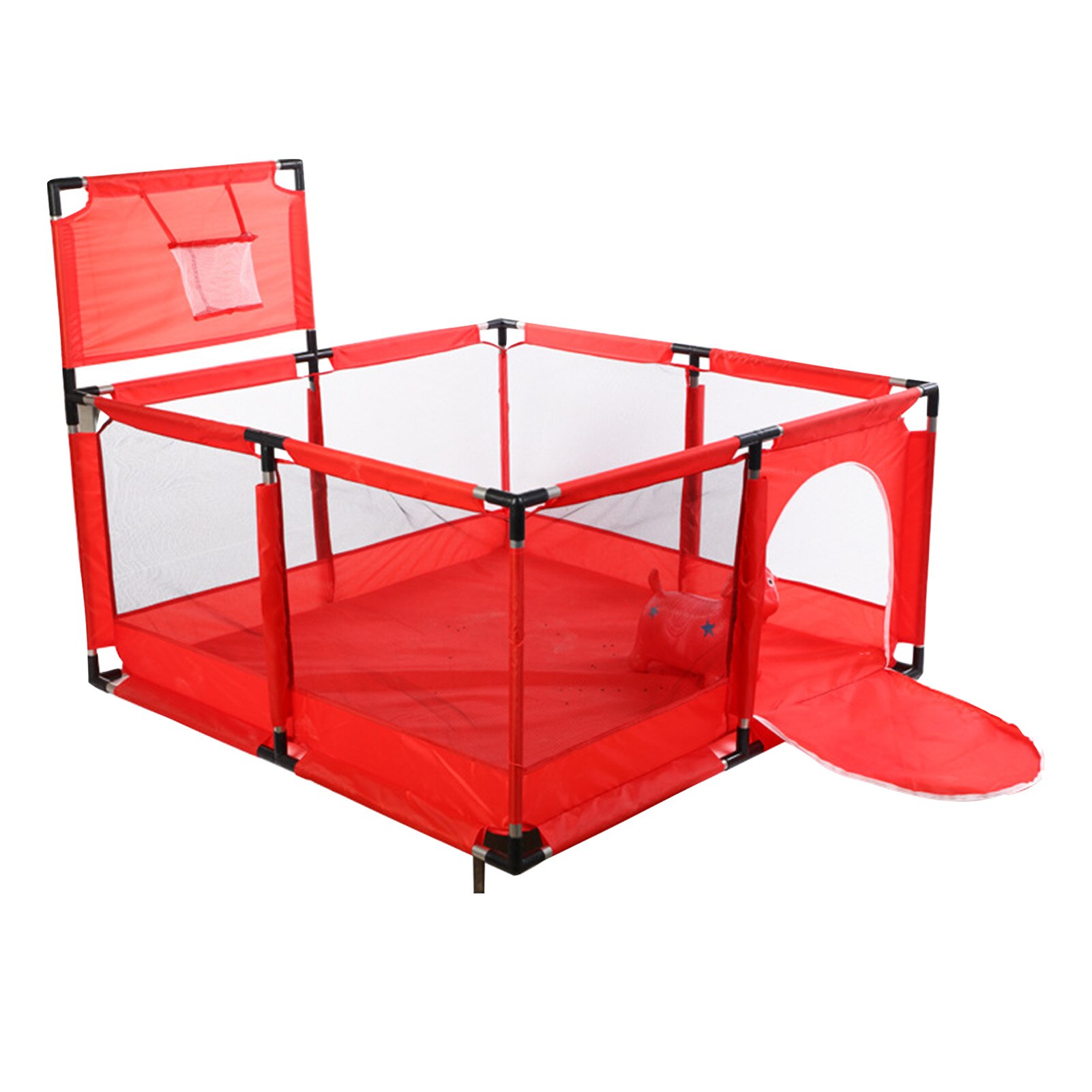 Baby Box Kinderen Veiligheid Barrière Zwembad Ballen Opvouwbare Kids Basketbal Voetbal Veld Voor 0-6 Jaar Oud Spel Tent reling: Red