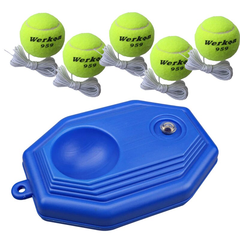3 Bal En 1 Base Tennis Ballen Trainer Praktijk Enkel Training Tool Partner Kit Voor Beginner: 5ball white line set