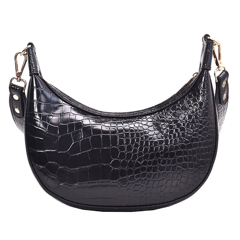 Stone Patroon PU Lederen Crossbody Tassen Voor Vrouwen Casual Dame Telefoon HandbagsSmall Schouder Messenger Bag: Black