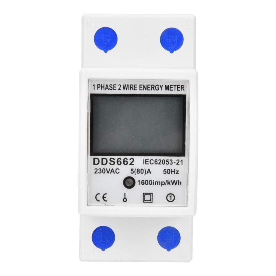 Digital Energy Meter Good Reliability LCD Display Single Phase DIN Rail 230VAC 5(80)A 50Hz Electrical Accessories