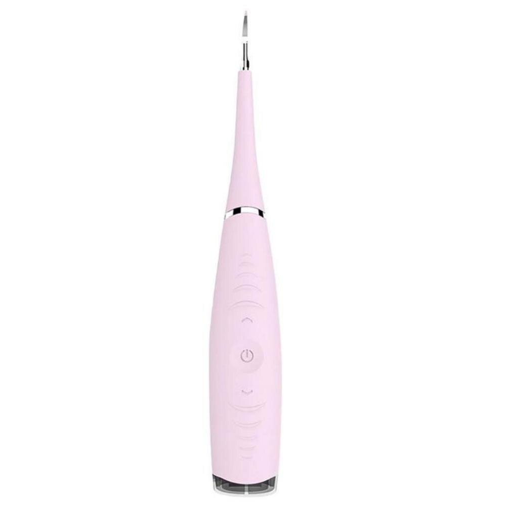 Portable Electric Ultrasonic Dental Scaler Tooth Calculus Tool Sonic Remover Stains Tartar Plaque Whitening Oral Cleaner Machine: Pink