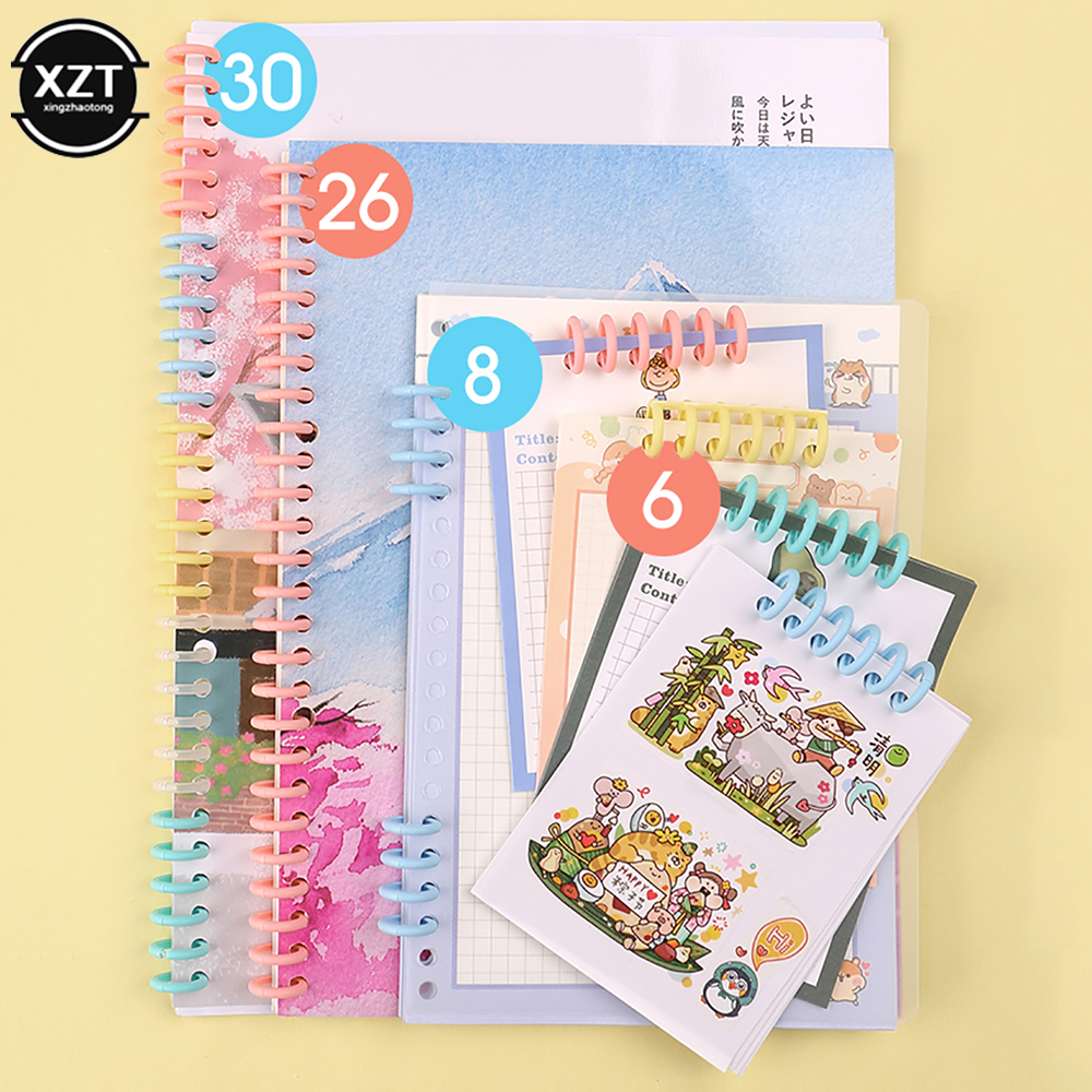 12mm A4/30 Holes Binding Loop Plastic Movable Folder Notebook Calendar Diary For DIY Paper Office Student Assemble Ring Buckle