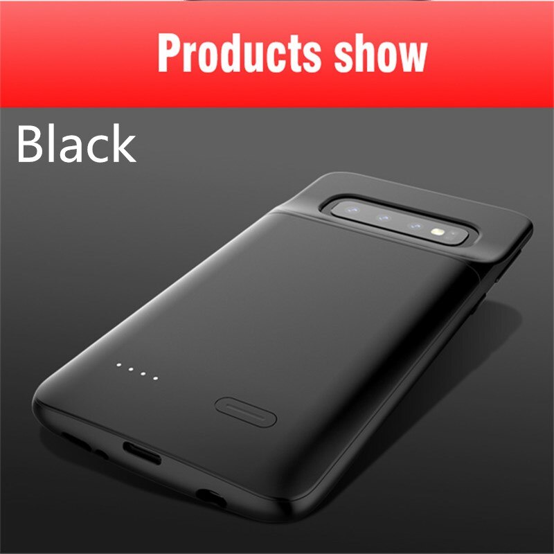 Kqjys Draagbare Batterij Oplader Gevallen Voor Samsung Galaxy S10 Externe Power Bank Opladen Cover Case Voor Galaxy S10 Batterij Case: Black