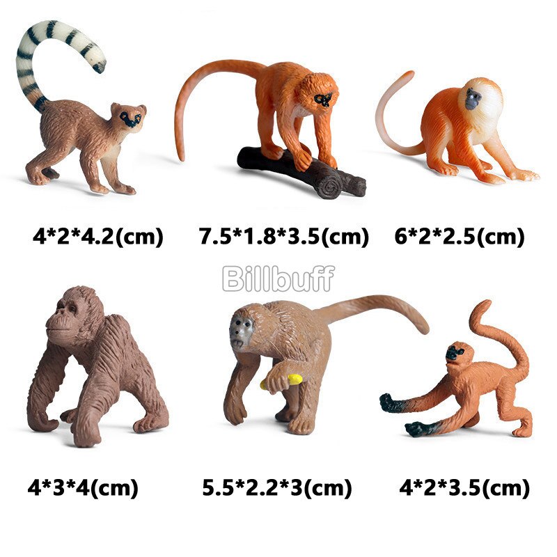 Simulatie Bloem Plant Dier Insect Actiefiguren Zonnebloem Rose Model Realistische Pvc Beeldjes Cognitieve Speelgoed Voor Kinderen: monkey figures-L