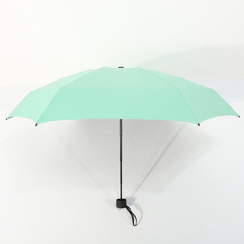 Mini paraguas de bolsillo UV para mujer, paraguas pequeño de 190g, impermeable, para hombre y mujer, sombrilla de viaje para niñas: Green