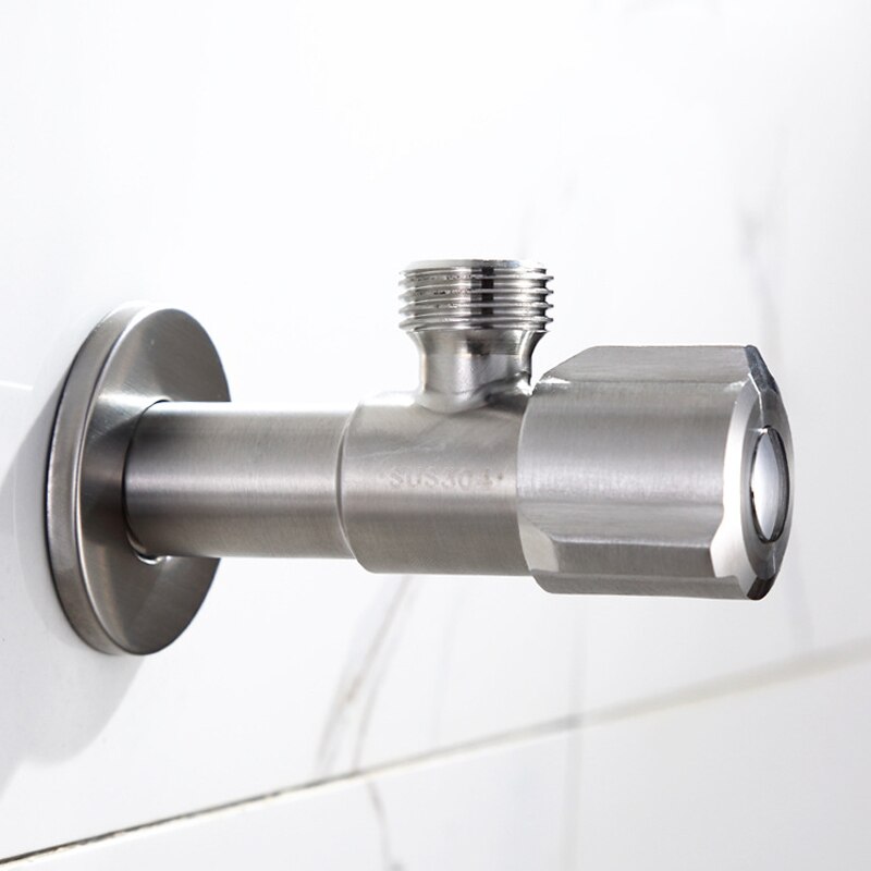 Stainless Steel Angle Valve Bathroom Faucet Water Valve Kitchen Diverter Valve Connector for Toilet Sink Basin Water Heater Tool