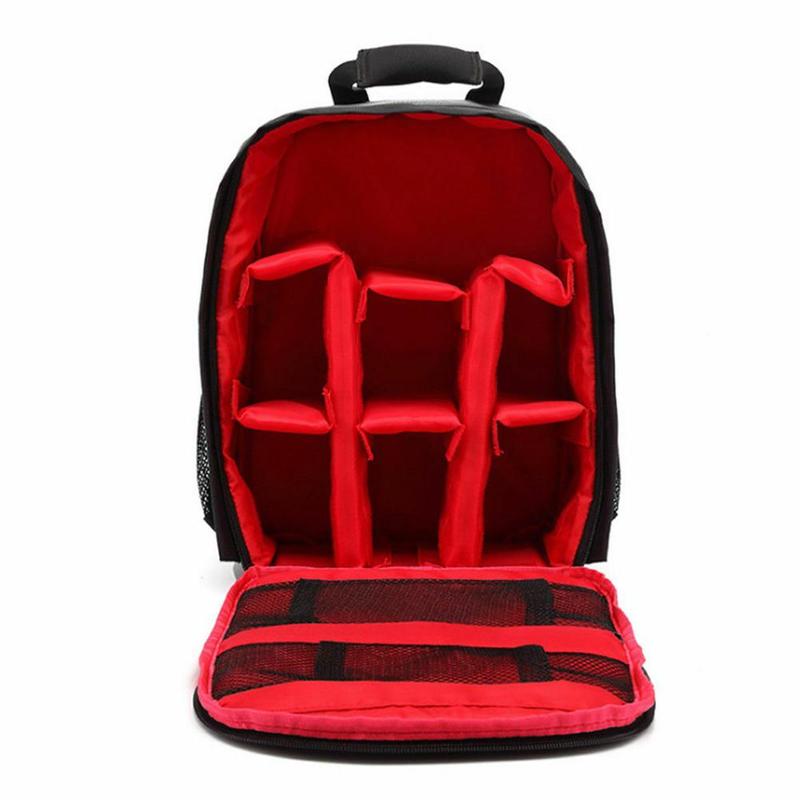 Video Digital DSLR Bag Multi-functional Camera Backpack Waterproof Outdoor Camera Photo Bag Case for Nikon/for Canon: Red