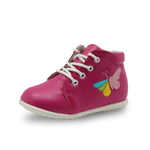 Apakowa Lente Herfst Laarzen Jongens Meisjes Pu Lederen Unisex Kids Schoenen 3 Snoep Kleuren Lace Up Martin Enkellaarsjes Voor kinderen Schoenen: peach / 6.5
