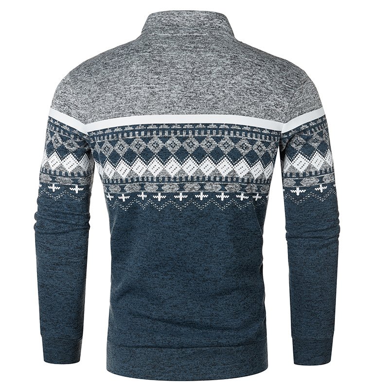 Nuevos suéteres para hombre, chaquetas, abrigos cálidos de otoño e invierno, sudaderas holgadas con cremallera, Top estampado de cuello alto