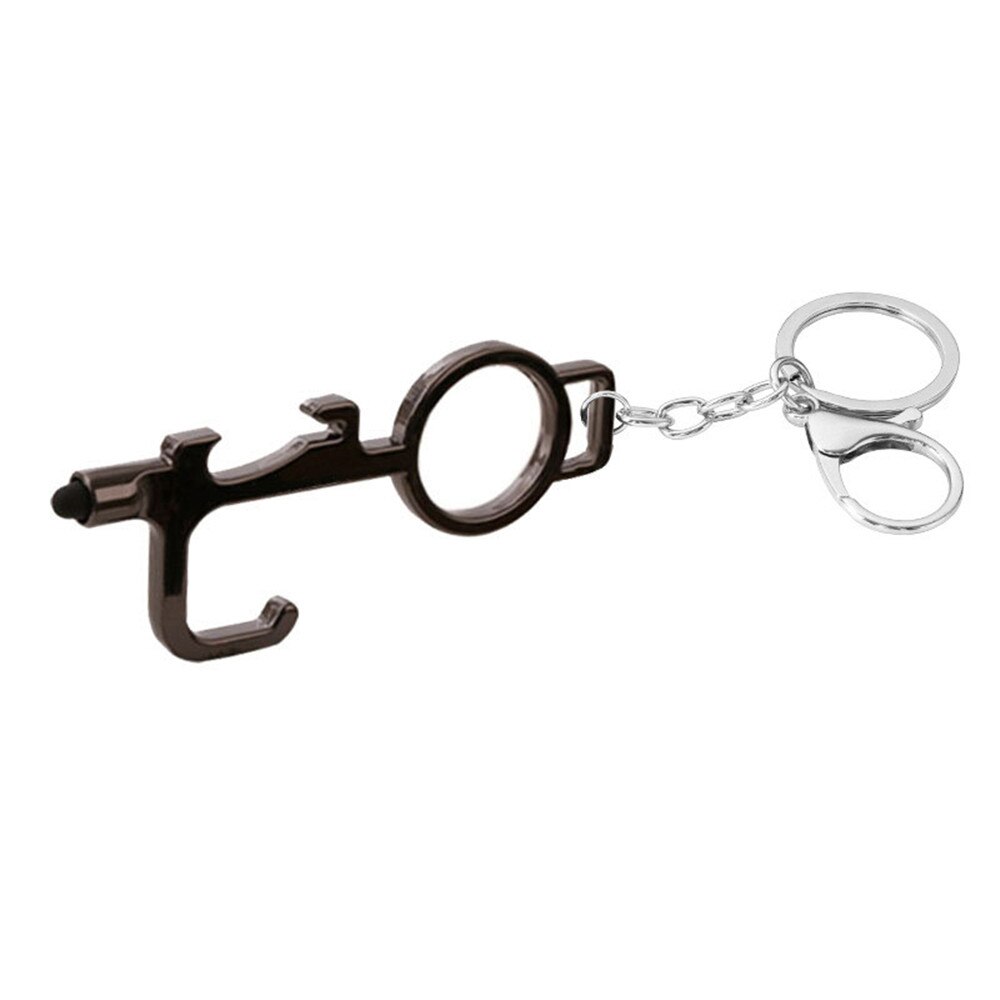 Portable presse ascenseur outil hygiène main antimicrobien alliage EDC ouvre-porte porte poignée clé métal Portable ouvre-porte: 8