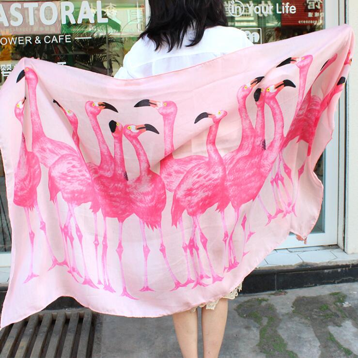 Yishine Mode Roze Flamingo Prints Met Kwastje Sjaal Sjaals Voor Vrouwen Meisje Zomer Wraps Sjaals Strand Sjaal Voor Lady