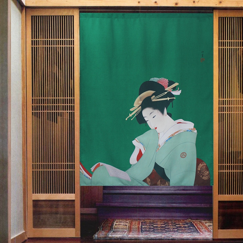 Japansk stil skillevæg gardin klud dør hængende gardin japansk skønhed dør gardin