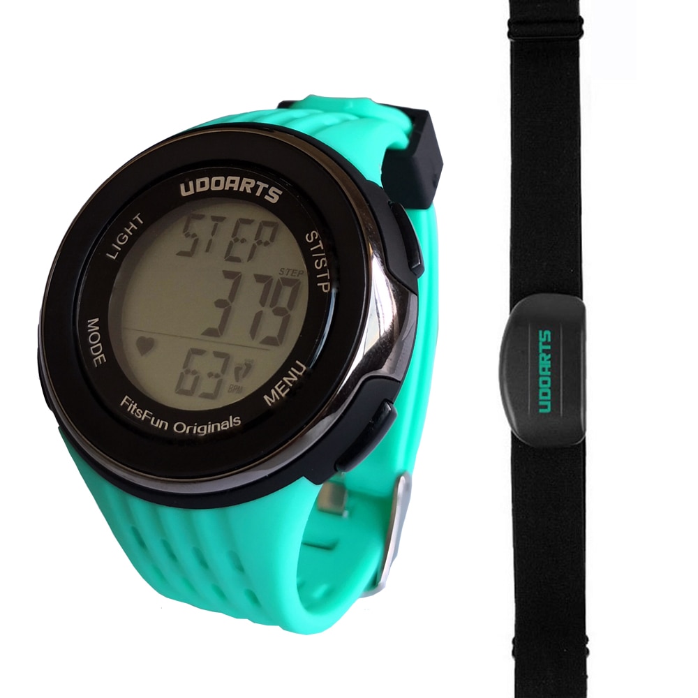 [Upgraded]Udoarts HRM with Pedometer- Heart Rate Monitor Watch &amp; Chest Strap 2&amp;Pack of 5 Batteries &amp;Screwdriver