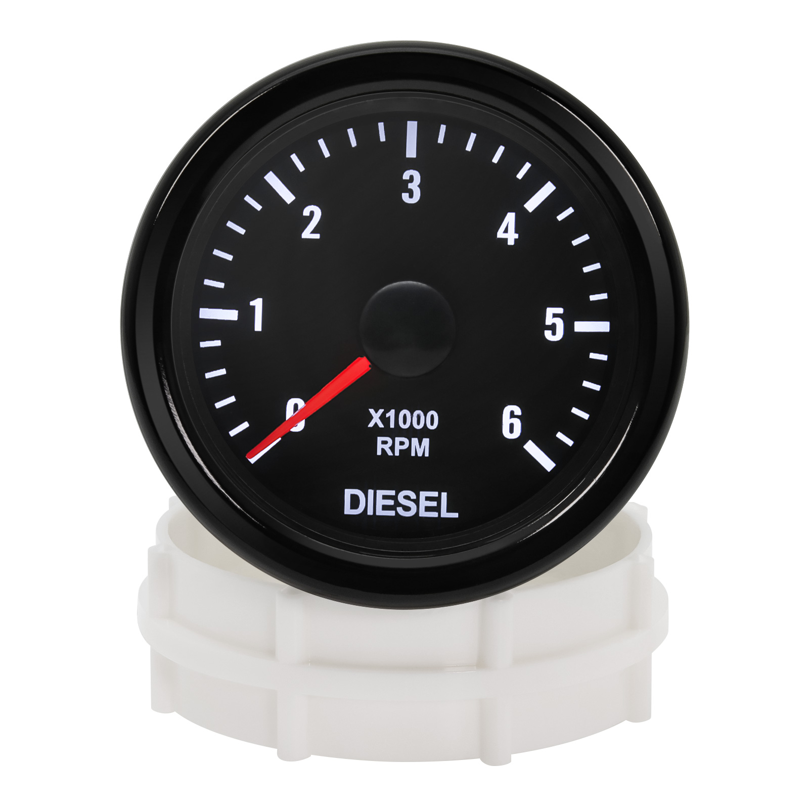 Tachymètre électrique 2 "52MM 0-6000 tr/min, rétro-éclairage blanc, jauge pour moteur Diesel 1-20 cylindres 12V