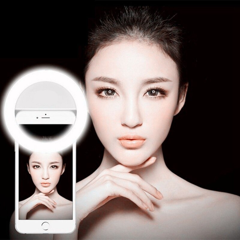 Usb Charge Led Selfie Ring Licht Aanvullende Verlichting Night Duisternis Selfie Enhancing Voor Telefoon Vullen Licht Knippert