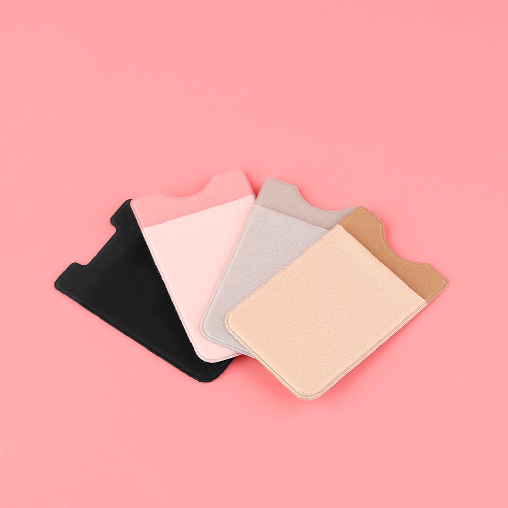 Universal auto-adhesivo elástico teléfono móvil cartera funda Stick On crédito ID tarjeta titular bolsillo autoadhesivo pegatina CardSleeve
