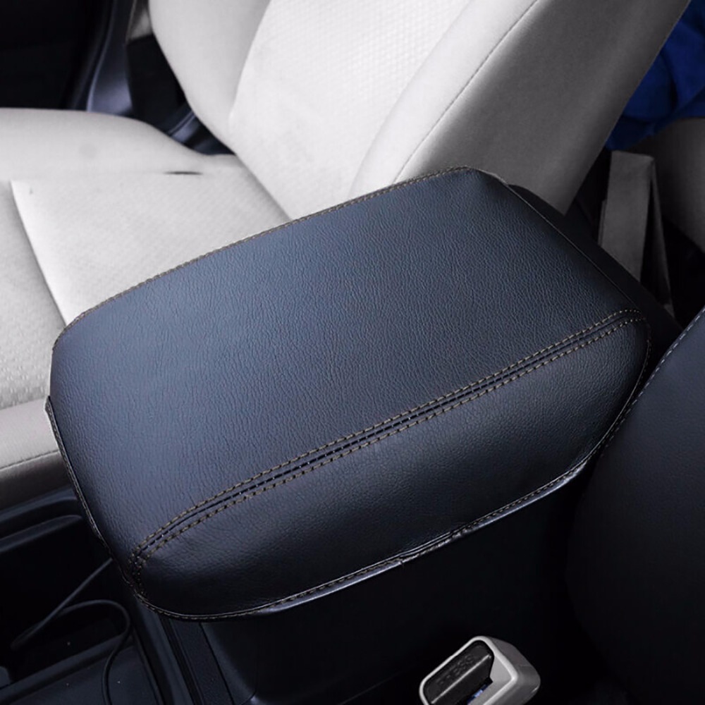 Car Armrest Cover For CRV PU Leather Red/Black Stitches Car Armrest Central Console Cover For Honda CRV