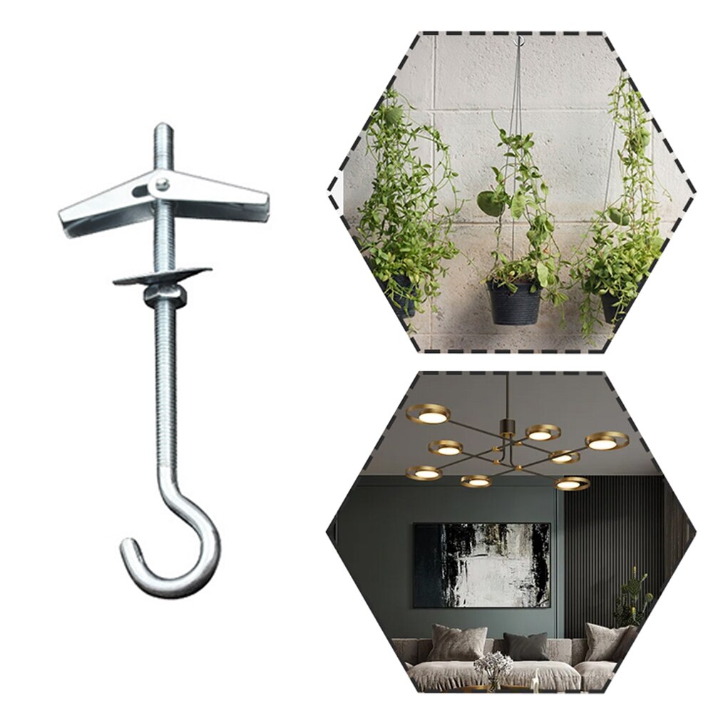 2/4 Pcs M4 Koolstofstaal Gipsplaat Plafond Muur Lente Toggle Haak Bouten Hanger Muur Bevestiging Ankers Haak Met Schroefdraad Haken