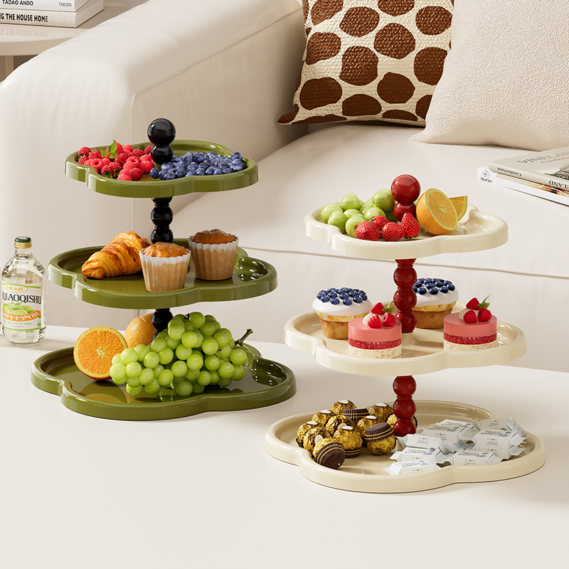 UFORU-Tablett, mehrstöckiges Wohnzimmer, exquisites Nachmittagstee-Herztablett mit hohem Erscheinungsbild, französisches Kuchen-Dessert-Snack-Tablett