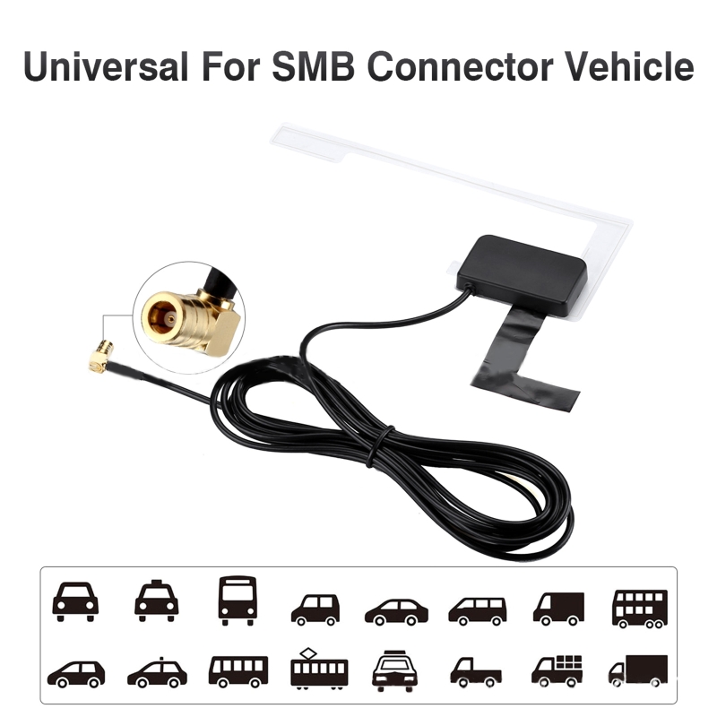 DAB/DAB+ Car Radio Head Unit Aerial Antenna Windshield Mounting SMB Plug Signal Reception 18dBi Built in Signal Receiver