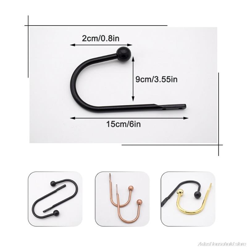 Aluminum Alloy Curtain Tieback Hook with Screws Wall Mount Heavy Duty U Shaped Hook Anti Deform Home Dorm Curtain Hook