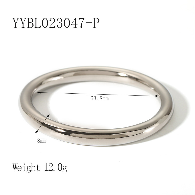Stainless Steel Fashionable 18K Gold Plated Colorless Jewelry Hollow Bracelet Women's Chunky Bangles Bracelets: Light Yellow Gold Color
