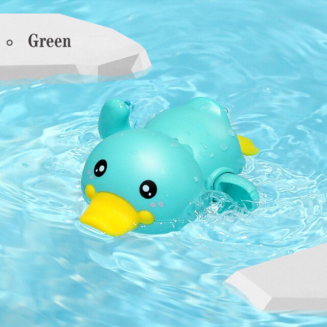 Baby Bath Toys Piscina Accessories Play With Water For Bathroom Duck Lion Rocket Seahorse Funny Water Game: Green duck