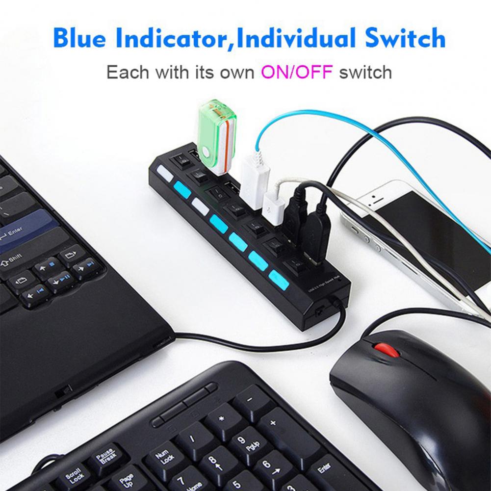 Plug and Play Wide Compatibility Keyboard/Mouse/U Disk USB Splitter for Computer