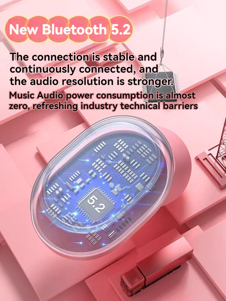 2024 Drahtlose Bluetooth-Kopfhörer Rosa TWS-Headset Lärm abbrechen-Kopfhörer mit Mikrofon-Kopfhörer für iPhone Xiaomi