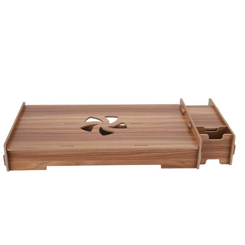 DIY Office Home Laptop Storage Wooden Rack Desktop Monitor Riser PC Laptop Stand Organizer Monitor Holder