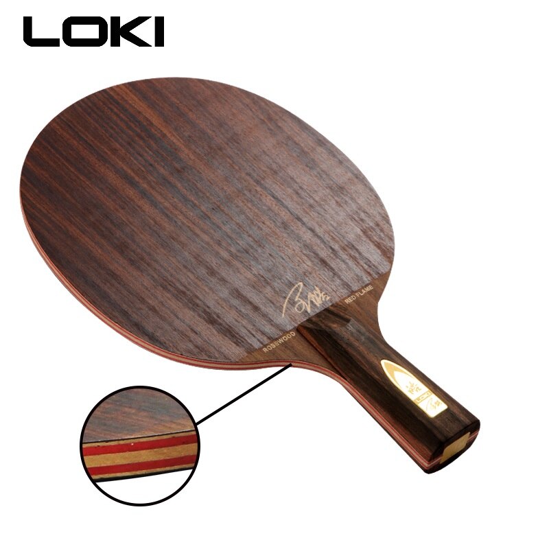 Loki röd flamma rosenträ bordtennisblad 7 lager bordtennisblad superb snabb attack båge bordtennis racket: Cs