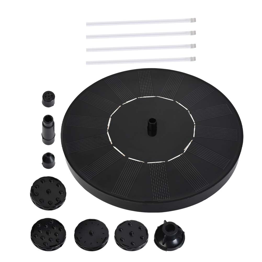 1 Set of Round Solar Fountain Solar Powered Water Pump Waterfall