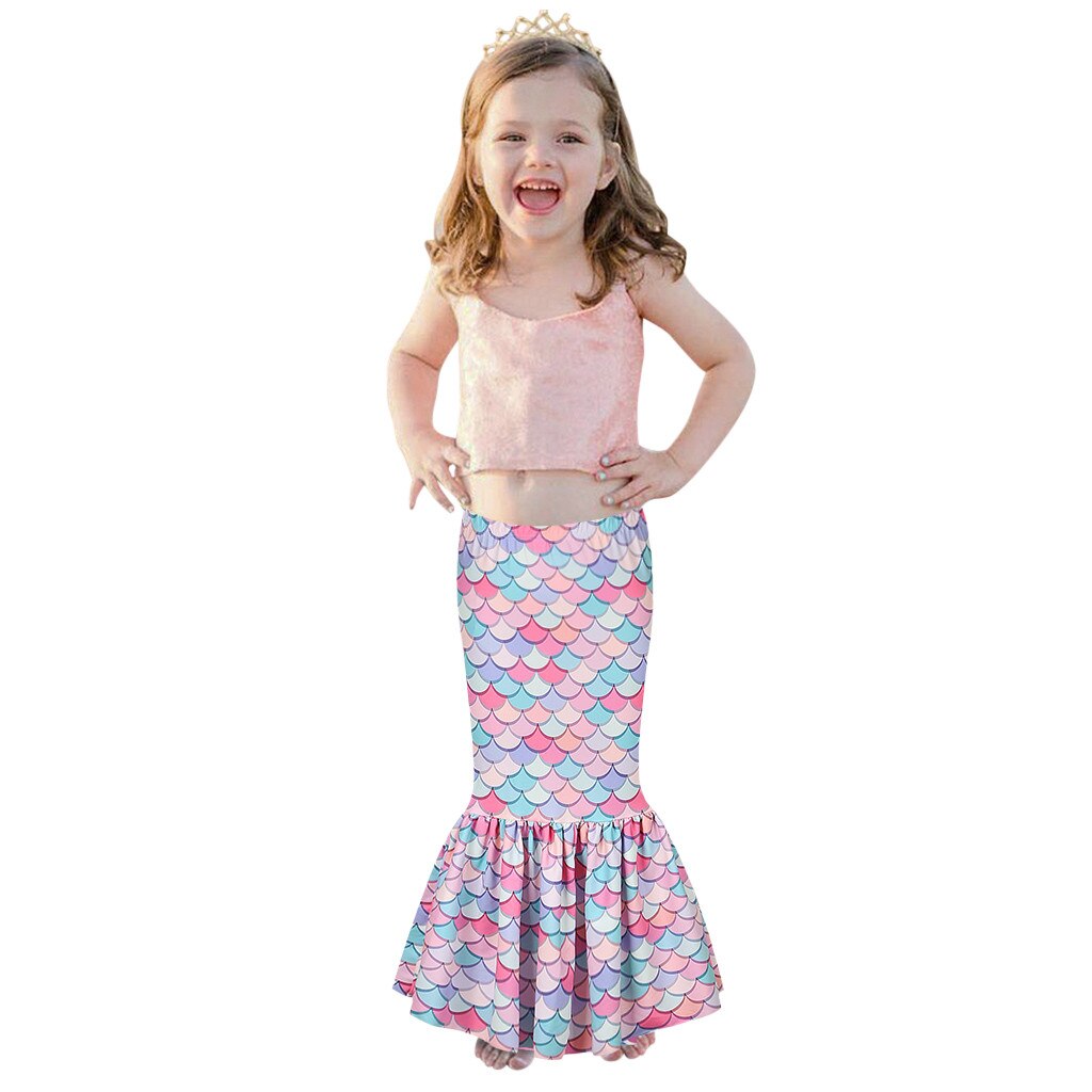 Bambini Vestiti Delle Ragazze Set 3D Stampa Paillettes Colorate Principessa Del Partito Del Pannello Esterno Vestiti di Abiti Vetement Enfant Fille Roupas Menina