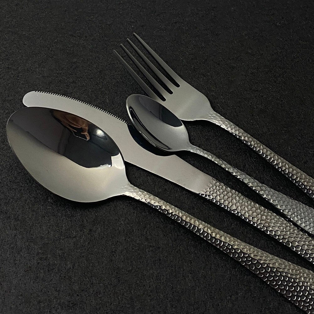 16/24 st servis 304 bestickset i rostfritt stål regnbågsservis hem kök gaffel sked knivset bestick set