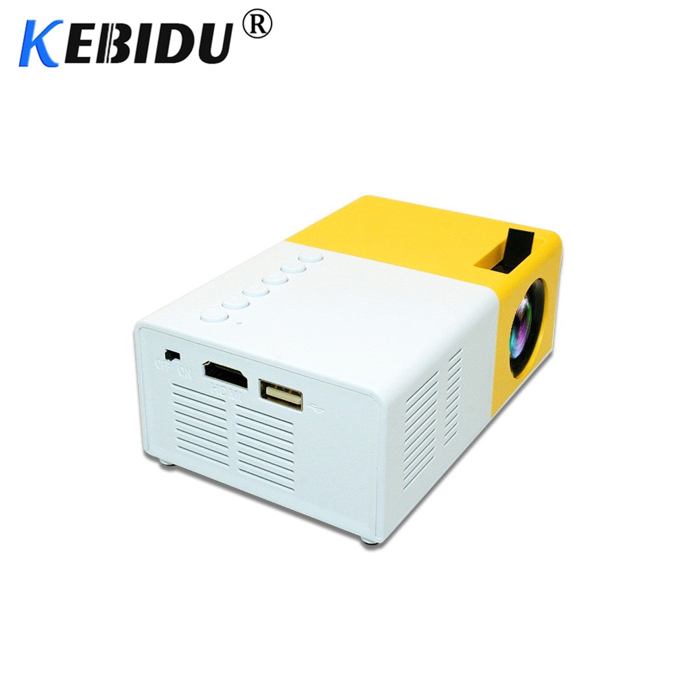 Kebidu J9 YG-300 Draagbare Mini Projector 1080P Ondersteuning 1080P Av Usb Sd Card Usb Mini Home Projector Draagbare pocket Beamer