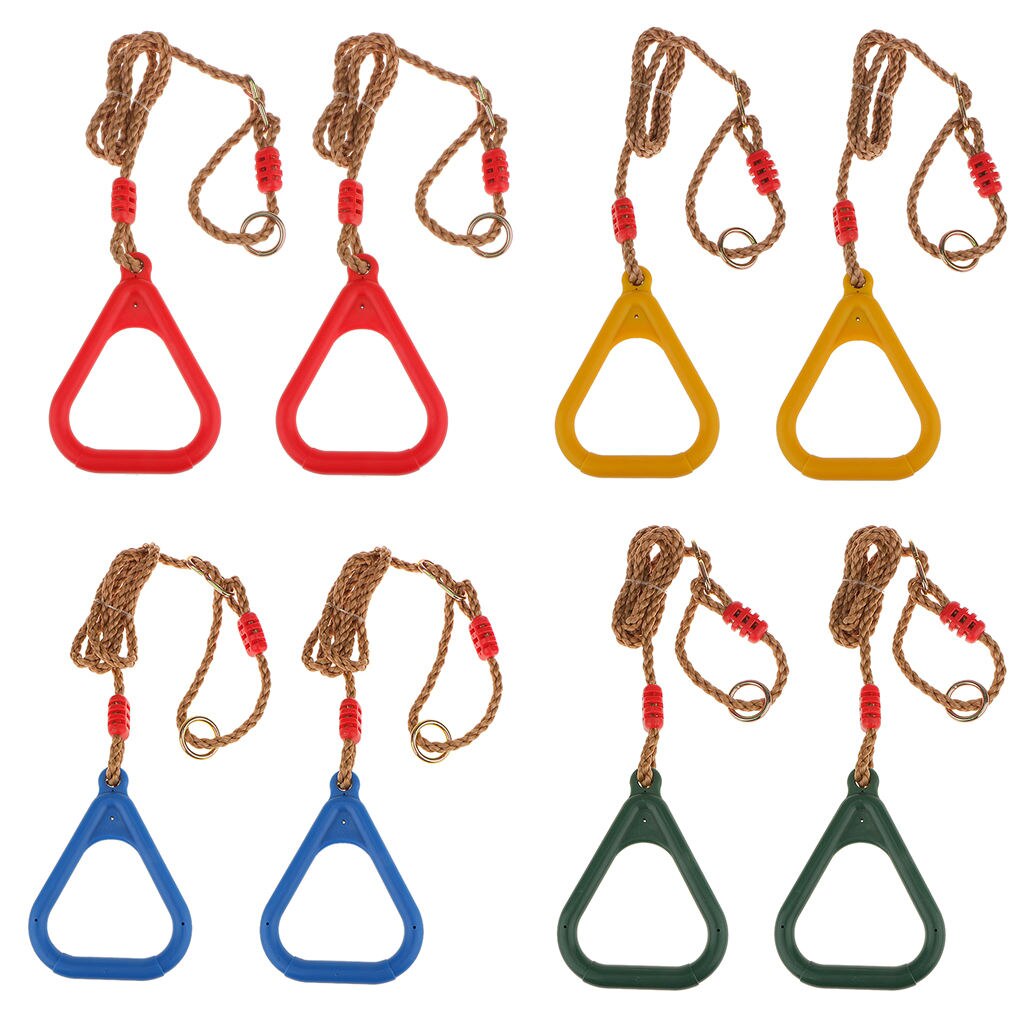 Triangle Plastic Strength Training Rings with Straps Buckles Home Gym Fitness Tool 4 Colors Available