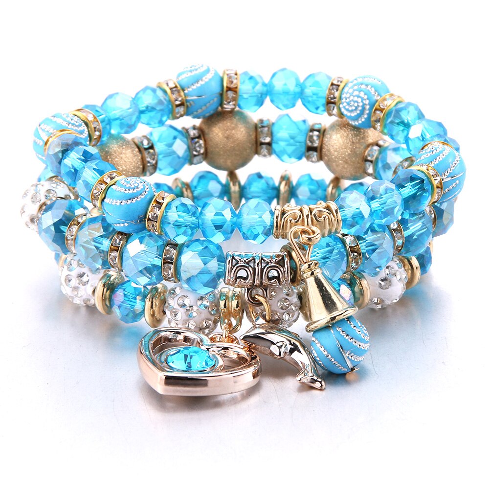Bohemian Trend Women's Beaded Bracelet 3Pcs Mixed Color Resin Bracelet For Men's Luxury Jewelry Party Birthday: B3ZH-43