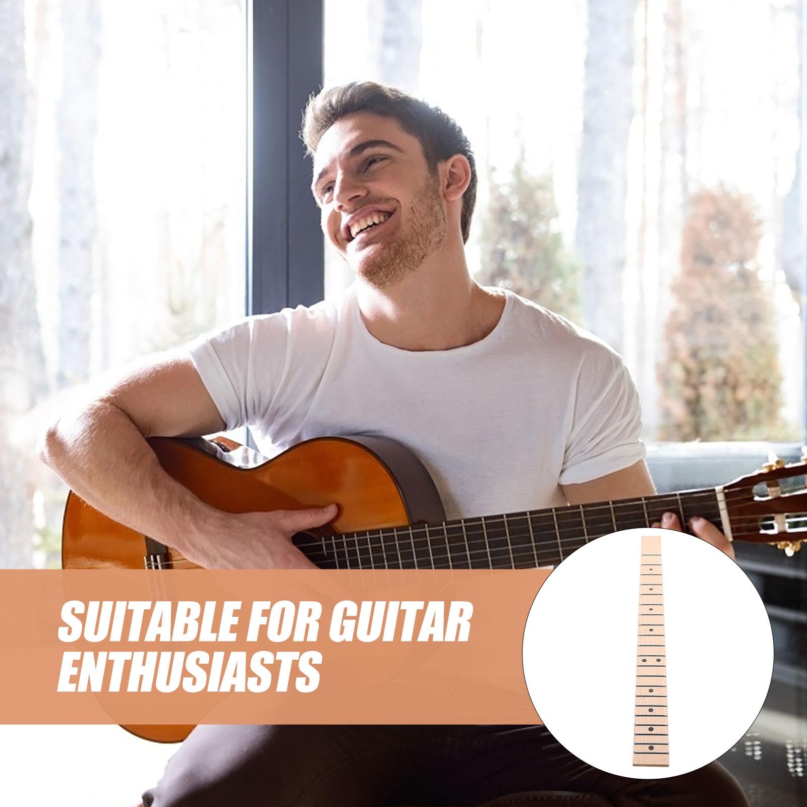 Elgitarhals med 21 bånd, gripebrett i lønn, sorte prikker, reservedel, tilbehør til akustiske strengeinstrumenter for folkemusikk.