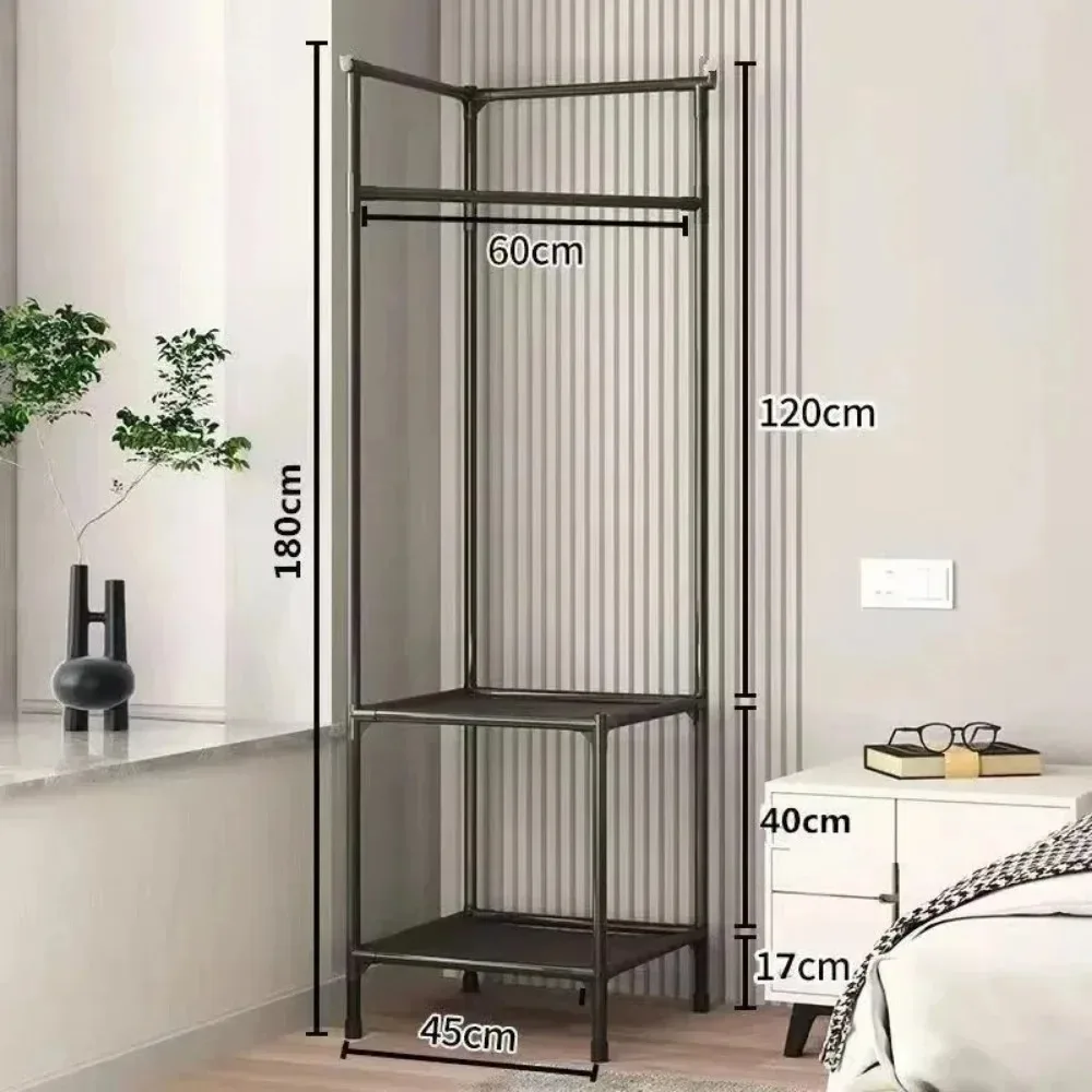 Perchero esquinero para ropa de dormitorio, perchero de pie para ahorrar espacio, percheros para ropa, mesita de noche sencilla, estantería de pie